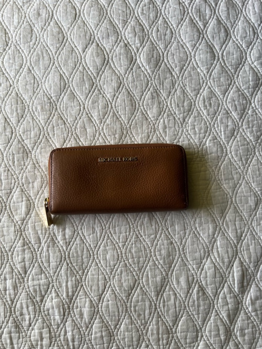 Michael Kors Tan Brown Zip-Around Leather Wallet